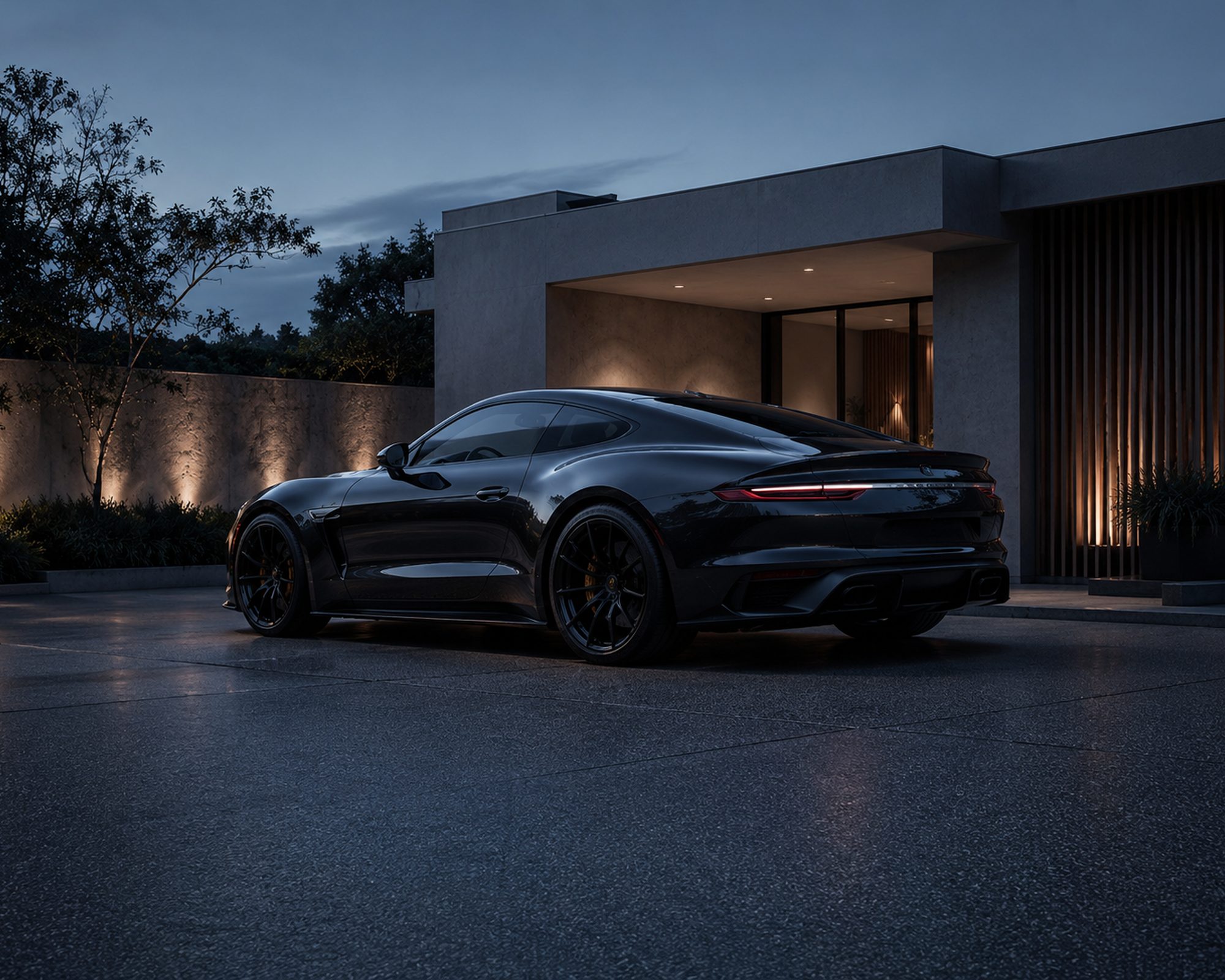 Luxury vehicle protected by Revivo at a modern home